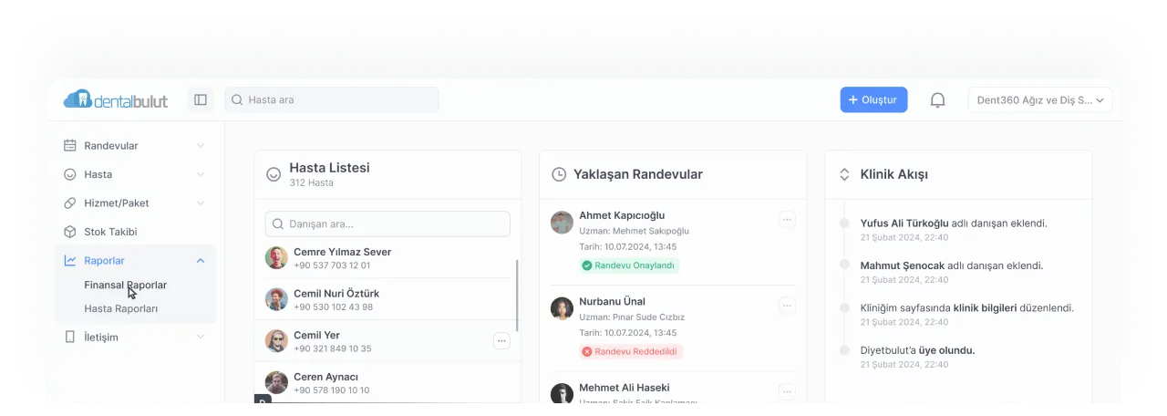 Türkiye’nin Lider Diş Hekimi Hasta Takip ve Klinik Yönetim Programı